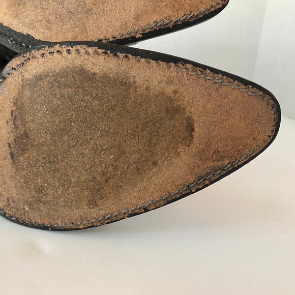 JUSTIN Boots Exotic Iguana Lizard Black Leather Cowboy Western Boots 10! - Picture 8 of 10